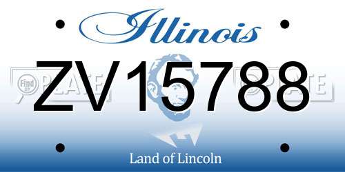ZV15788 Illinois License Plate
