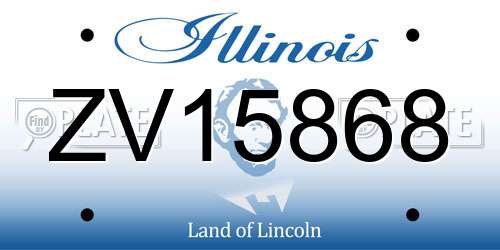 ZV15868 Illinois License Plate