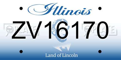 ZV16170 Illinois License Plate
