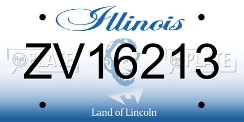 ZV16213 Illinois License Plate