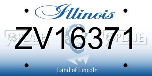 ZV16371 Illinois License Plate