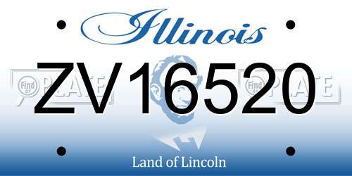 ZV16520 Illinois License Plate