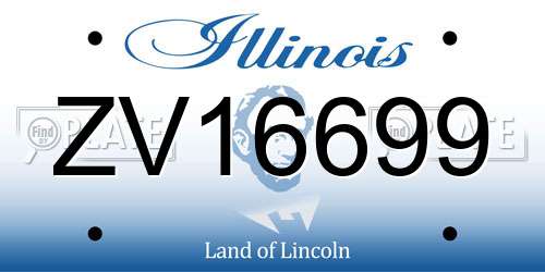ZV16699 Illinois License Plate