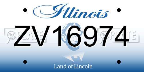 ZV16974 Illinois License Plate