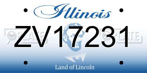 ZV17231 Illinois License Plate