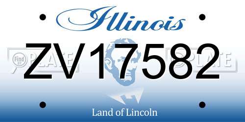 ZV17582 Illinois License Plate