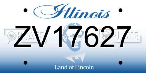 ZV17627 Illinois License Plate