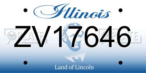 ZV17646 Illinois License Plate
