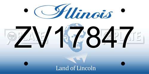 ZV17847 Illinois License Plate