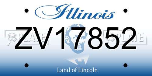 ZV17852 Illinois License Plate
