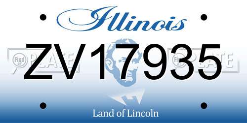 ZV17935 Illinois License Plate