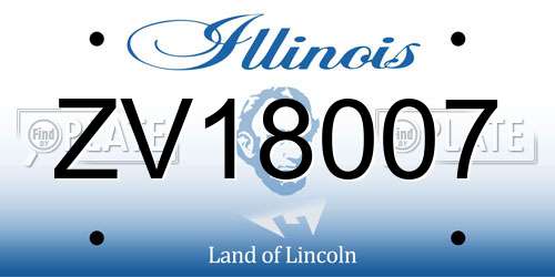 ZV18007 Illinois License Plate