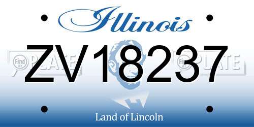 ZV18237 Illinois License Plate