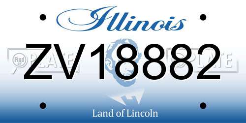 ZV18882 Illinois License Plate
