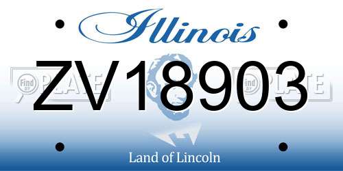ZV18903 Illinois License Plate