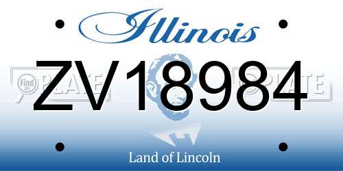 ZV18984 Illinois License Plate