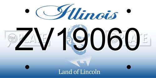 ZV19060 Illinois License Plate