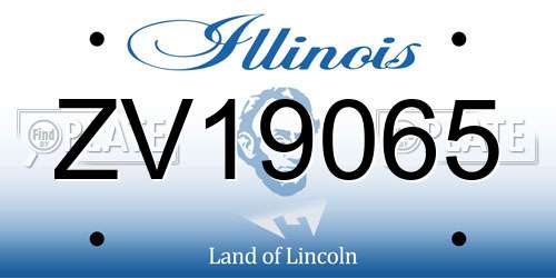 ZV19065 Illinois License Plate