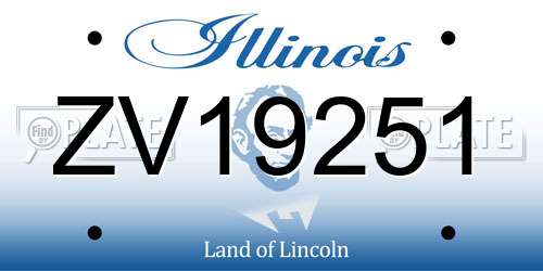 ZV19251 Illinois License Plate