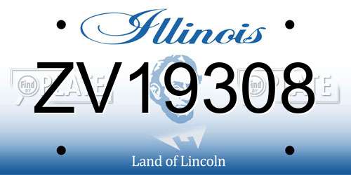 ZV19308 Illinois License Plate