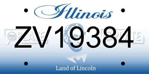 ZV19384 Illinois License Plate