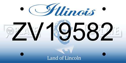ZV19582 Illinois License Plate