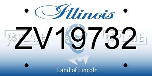 ZV19732 Illinois License Plate