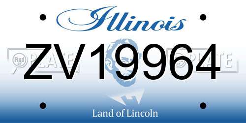 ZV19964 Illinois License Plate