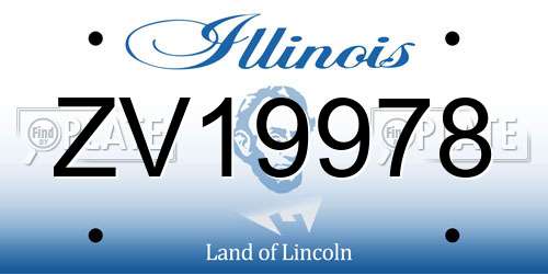 ZV19978 Illinois License Plate
