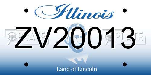 ZV20013 Illinois License Plate