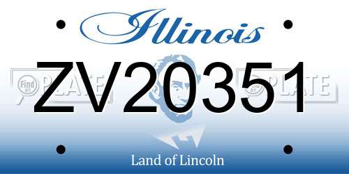 ZV20351 Illinois License Plate