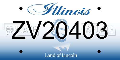 ZV20403 Illinois License Plate