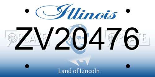 ZV20476 Illinois License Plate