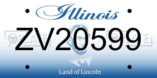 ZV20599 Illinois License Plate