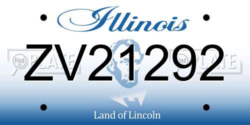 ZV21292 Illinois License Plate