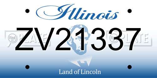 ZV21337 Illinois License Plate