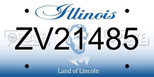 ZV21485 Illinois License Plate
