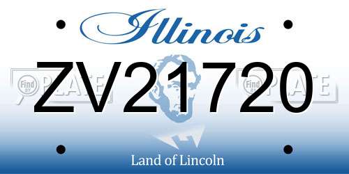 ZV21720 Illinois License Plate