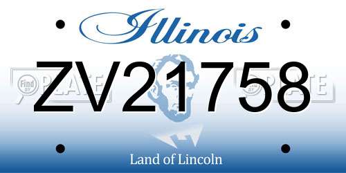 ZV21758 Illinois License Plate