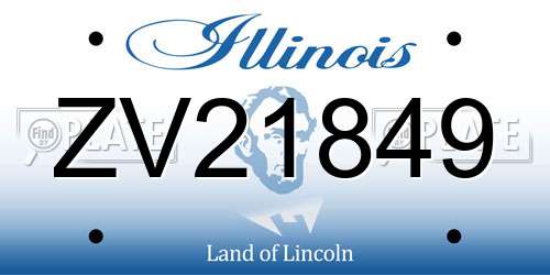 ZV21849 Illinois License Plate