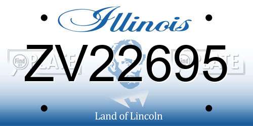 ZV22695 Illinois License Plate