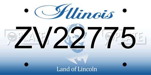 ZV22775 Illinois License Plate