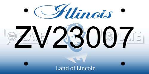 ZV23007 Illinois License Plate