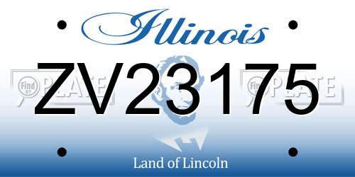 ZV23175 Illinois License Plate