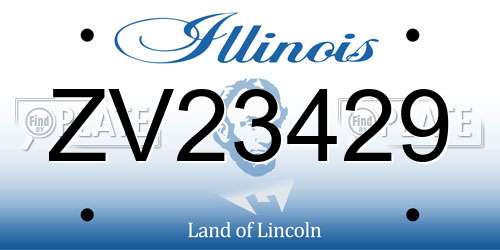 ZV23429 Illinois License Plate