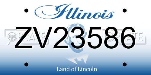 ZV23586 Illinois License Plate