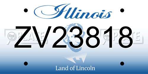 ZV23818 Illinois License Plate