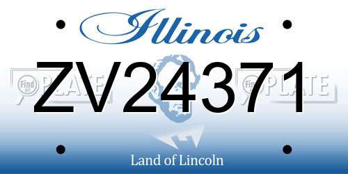 ZV24371 Illinois License Plate