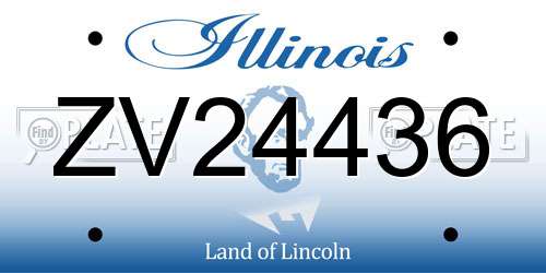 ZV24436 Illinois License Plate