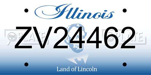 ZV24462 Illinois License Plate